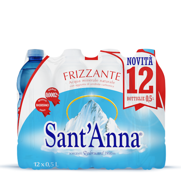 Confezione Acqua Sant'Anna 0,5L 12 bottiglie frizzante