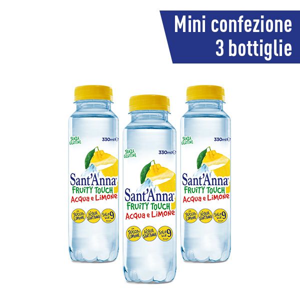 Kit completa carrello Fruity Touch Sant'Anna 3 bottiglie 0,33L Limone