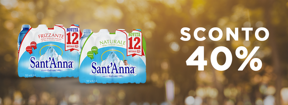 Banner promo 40% Acqua Sant'Anna 0,5L
