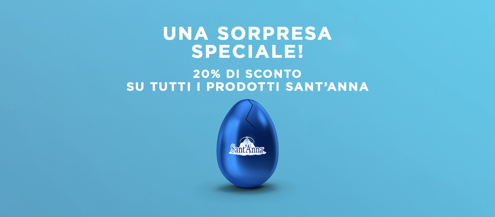 Promo Acqua Sant'Anna Pasqua 2022 banner con uovo